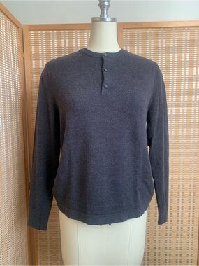 Unisex Banana Republic Merino Wool Henley Sweater